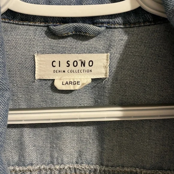 CI Sono Cropped Jean Jacket - Size Large - Picture 2 of 2